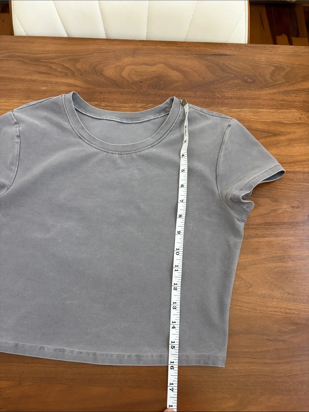 Alo Yoga Washed Alosoft Crop Finesse Short Sleeve shirt cool grey wash Size XS